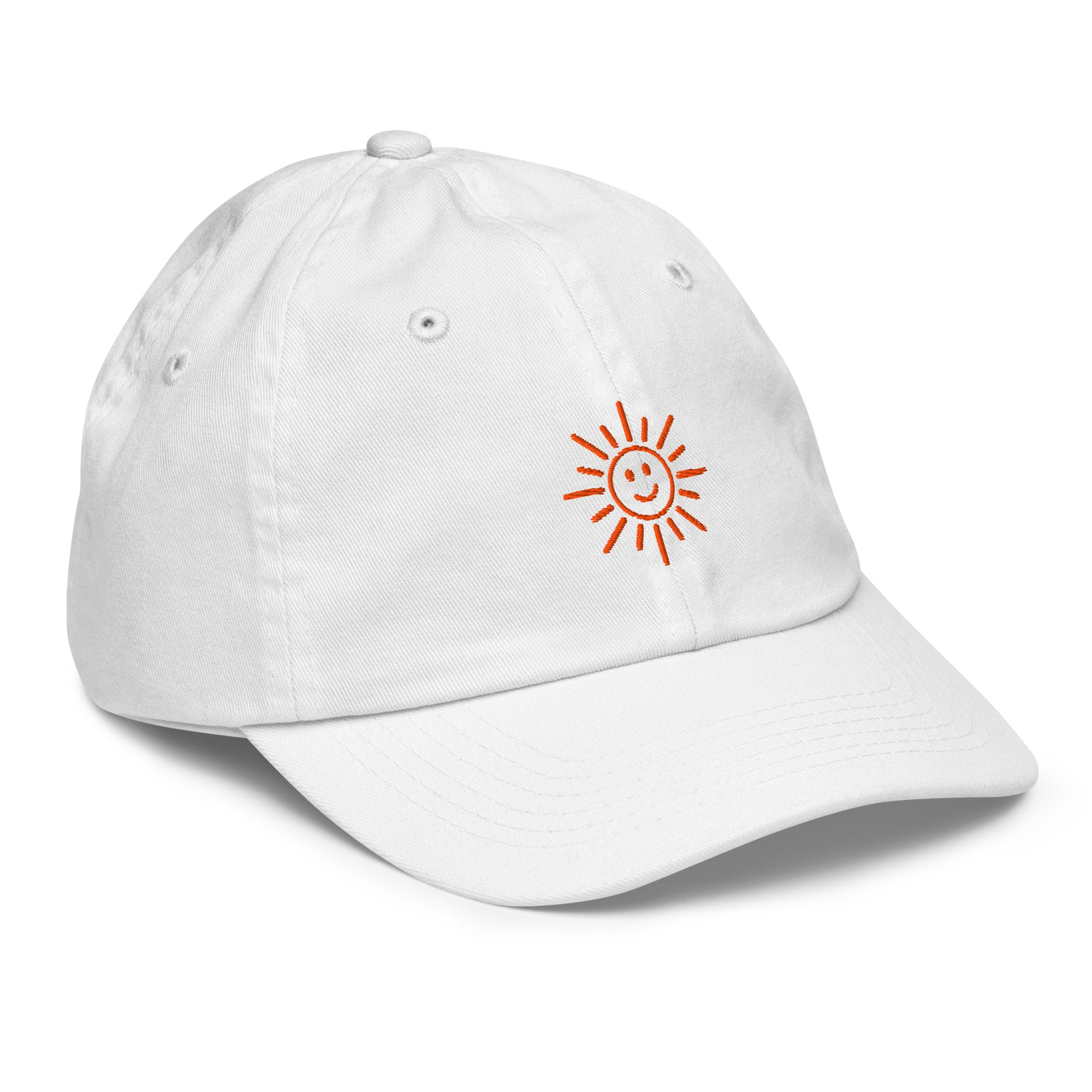 The Sunshine Project youth baseball cap in White, front-right view